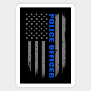 Thin Blue Line Flag Police Officer Sticker